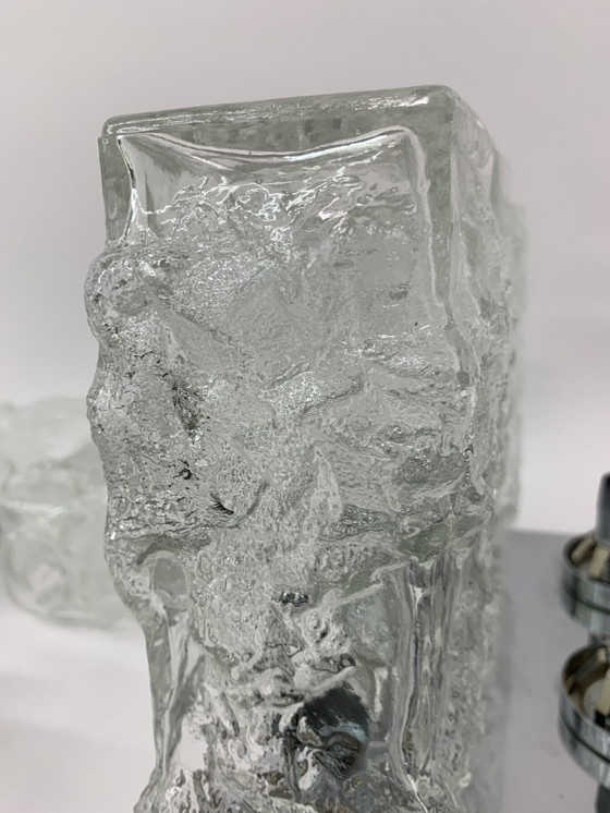 Image 1 of Hillebrand Eisglas-Deckenleuchte - 1970er Jahre