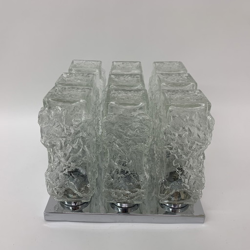 Hillebrand Eisglas-Deckenleuchte - 1970er Jahre