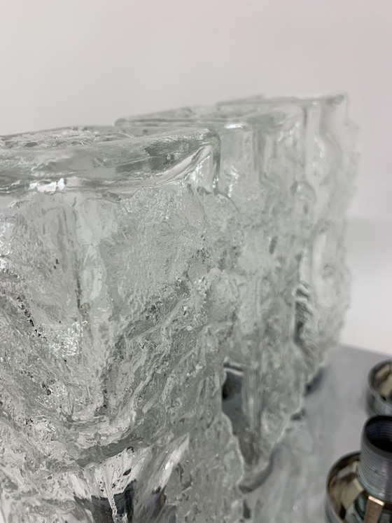 Image 1 of Hillebrand Eisglas-Deckenleuchte - 1970er Jahre