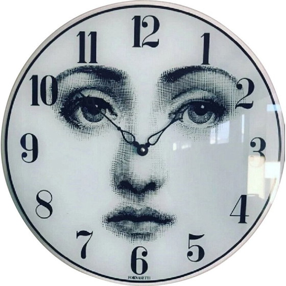 Image 1 of Vintage Viso Wanduhr von Fornasetti für Lina Cavalieri
