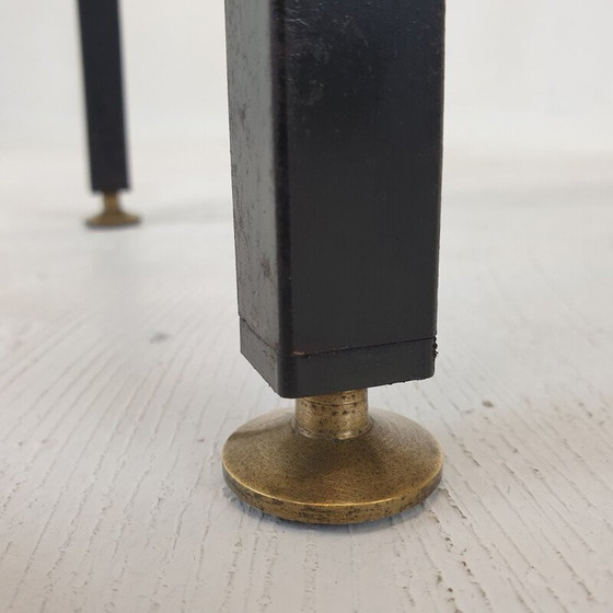 Image 1 of Vintage-Bank aus Teakholz mit Messingfüßen, Italien 1950er Jahre