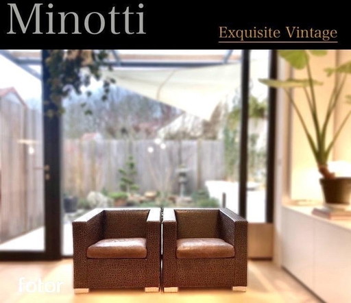 Minotti Crocodile Print Suitcase Line Armchair von Rodolfo Dordoni 1990S