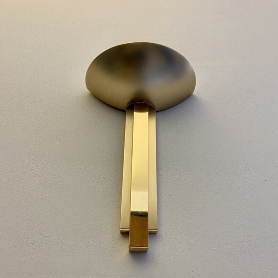 Image 1 of Halbmond-Wandlampe aus Messing, italienisch 1975er