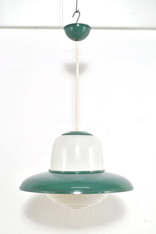 Vintage Opaline Pendelleuchte 1950er Jahre