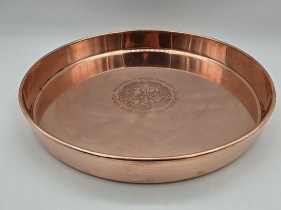 Image 1 of 2 X Vintage Amstel Bier Rot Kupfer Serviertabletts