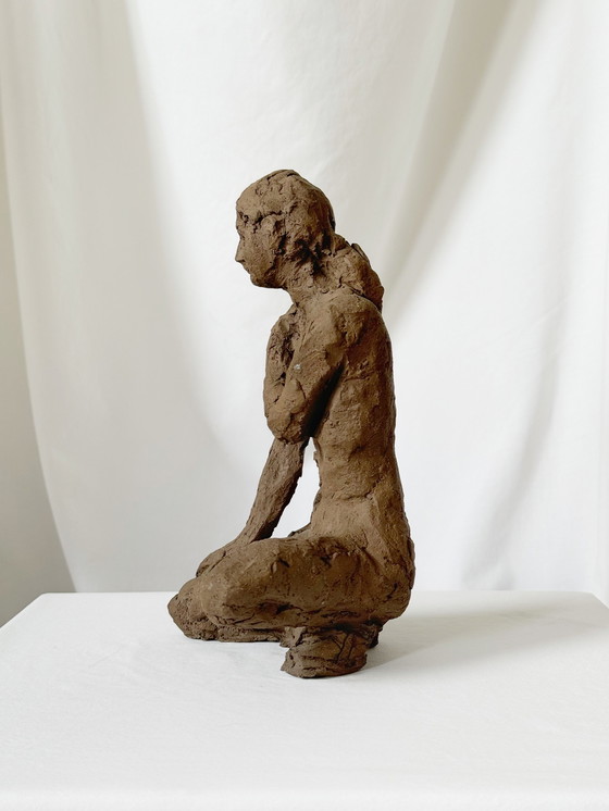 Image 1 of Yolande Ide - Terrakotta-Skulptur einer nackten Frau