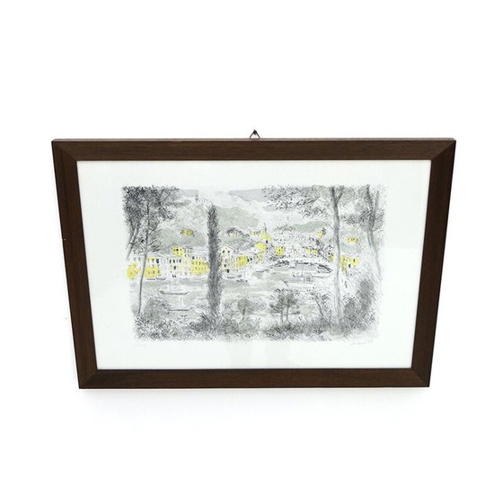Image 1 of Alte Lithographie "Portofino" von Michele Cascella, 1960
