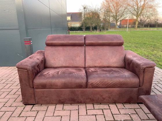 Image 1 of 3 + 2.5 Sitzer Stoff Wildleder Relax Sofa Set