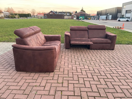 3 + 2.5 Sitzer Stoff Wildleder Relax Sofa Set