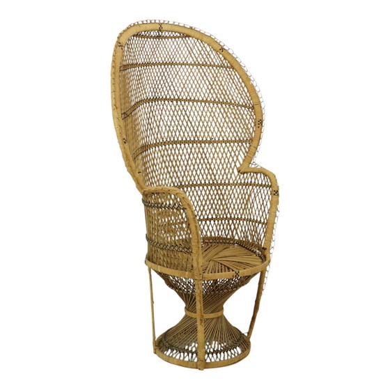 Image 1 of Großer Rattan Wicker Peacock Stuhl