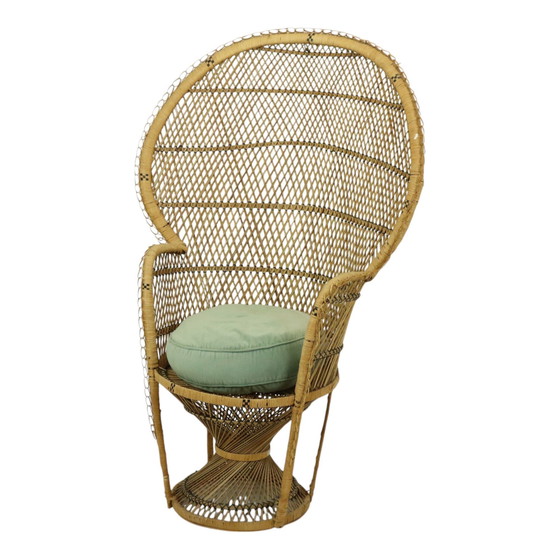 Image 1 of Großer Rattan Wicker Peacock Stuhl