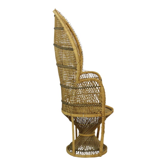 Image 1 of Großer Rattan Wicker Peacock Stuhl