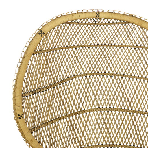 Großer Rattan Wicker Peacock Stuhl