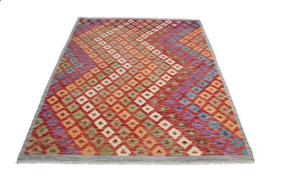 Image 1 of Original Old Style Kelim Afghan 202 X 157 Cm Top Zustand