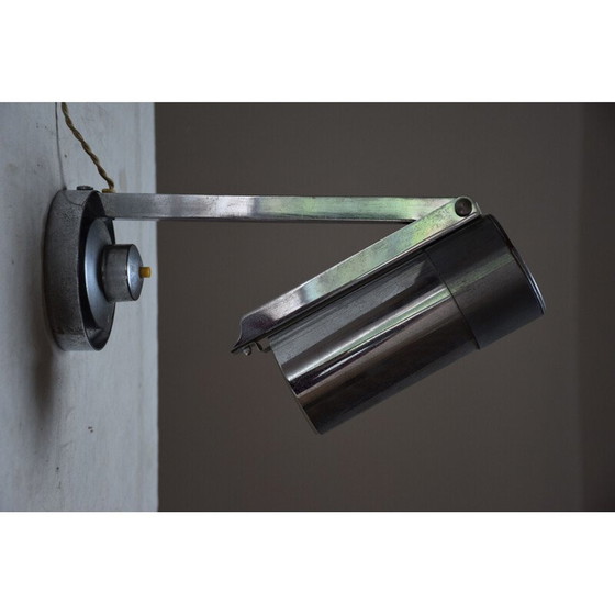 Image 1 of Modernistische Lampe aus verchromtem Metall von Jean Boris Lacroix, 1930
