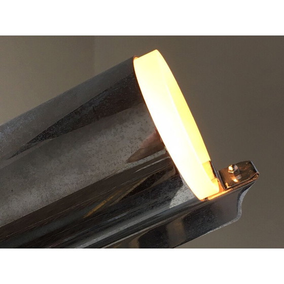 Image 1 of Modernistische Lampe aus verchromtem Metall von Jean Boris Lacroix, 1930