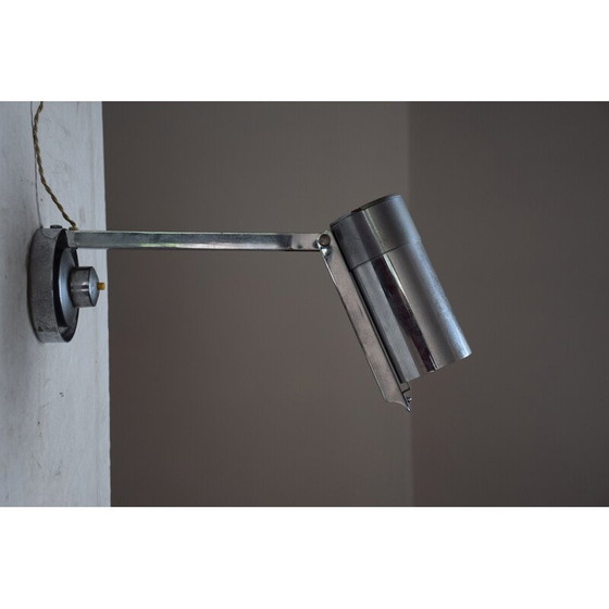 Image 1 of Modernistische Lampe aus verchromtem Metall von Jean Boris Lacroix, 1930