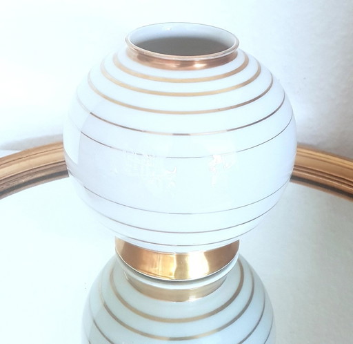 Vergoldete Porzellanvase von Alt Schoenwald