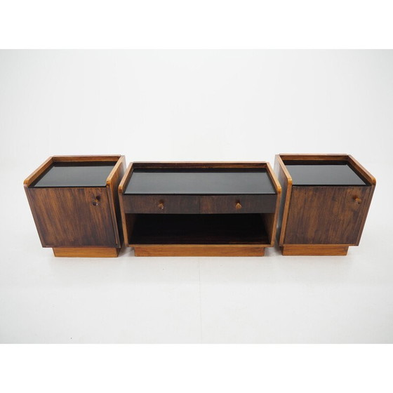 Image 1 of Satz von 3 Nachttischen aus opakem Glas, 1950