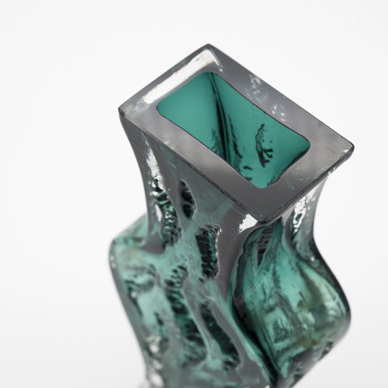 Image 1 of Brutalistische Blockglasvase Duo Kurt Wokan Ingrid Glas Eisglas Borckenglas Retro