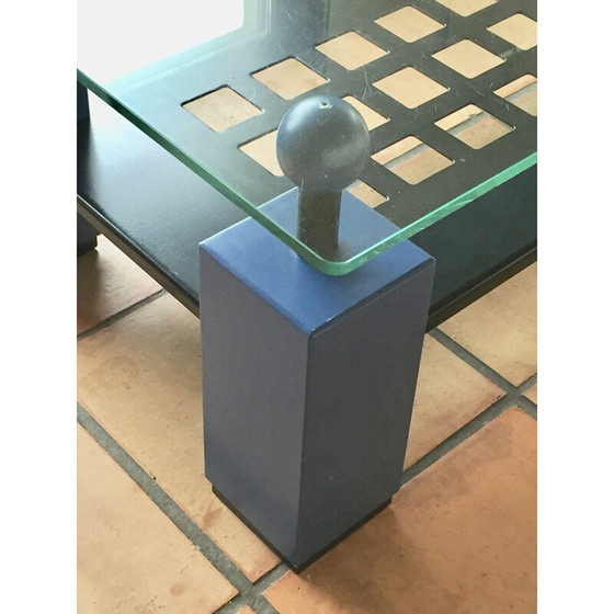 Image 1 of Vintage Memphis Couchtisch aus Holz und Metall, 1980