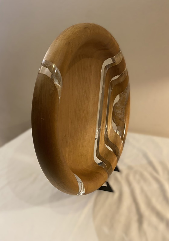 Image 1 of 2x Schalen aus Hartholz und Plexiglas