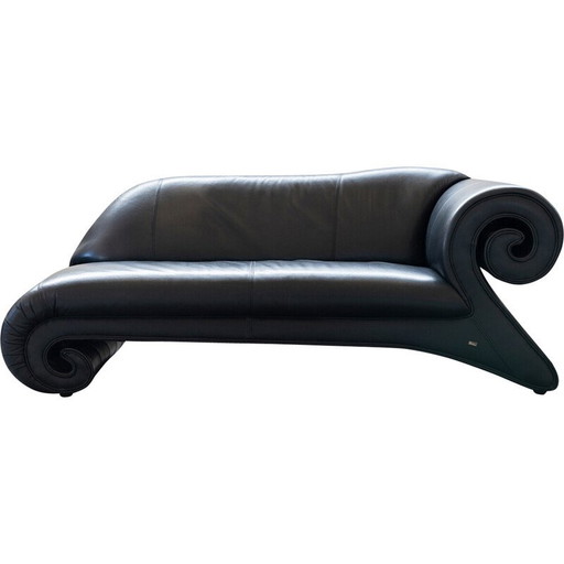 Vintage 2-Sitzer Sofa in schwarzem Leder für Bretz, Deutschland 1998