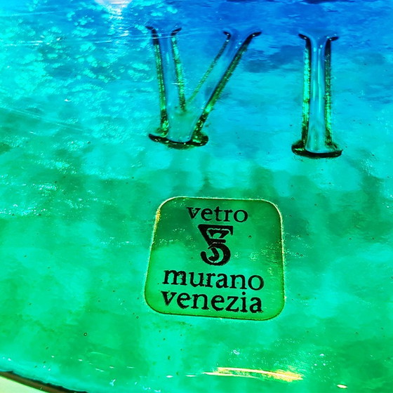 Image 1 of 1970S Wanduhr in Muranoglas von Ca' Dei Vetrai. Hergestellt in Italien.