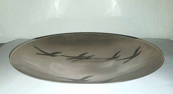Image 1 of Versilberte Ikora-Wandplatte mit Wildgans von Wmf, 1960er Jahre