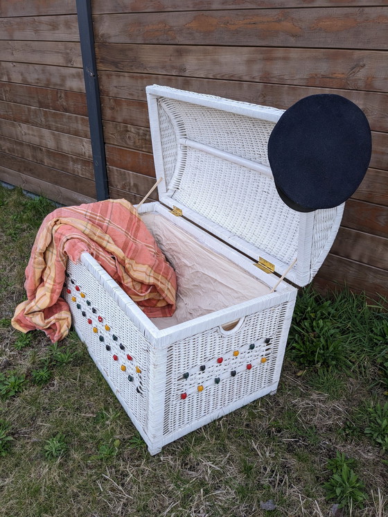 Image 1 of Große Truhe aus Weide Vintage Shabby Chic