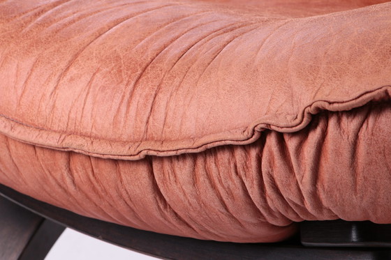 Image 1 of Brasilianischer Vintage-Sessel mit cognacfarbenem Ledersitzkissen, 70er Jahre.