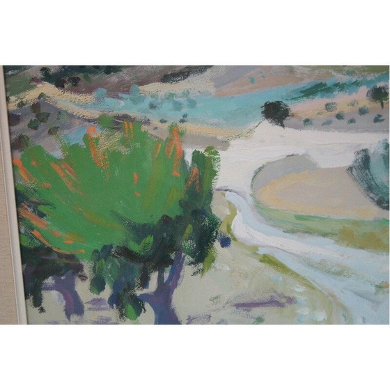 Image 1 of Expressionistisches Gemälde in Gouache von Eva Holmberg-Jacobsson, 1968