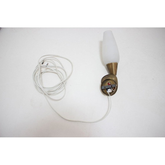 Image 1 of Deutsche Wandlampe aus Messing und Glas, Mid Century, 1960er Jahre