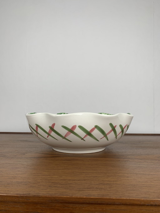 Vintage Keramik Salatschüssel mit floralem Muster