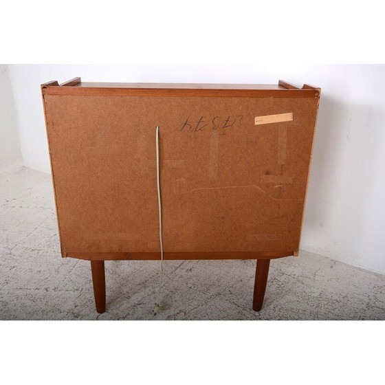 Image 1 of Vintage Sekretär aus Teakholz und Leder, Dänemark 1960