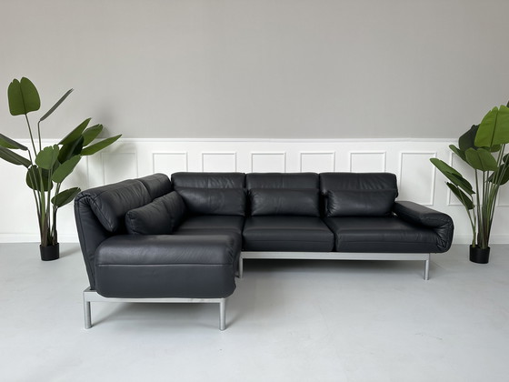 Image 1 of Rolf Benz Plura Leder Blau Designer Sofa Couch Relaxfunktion