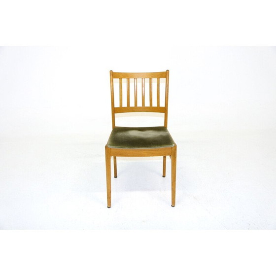 Image 1 of Vintage-Stuhl aus Eichenholz und Samt, Schweden 1950