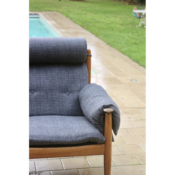 Image 1 of Vintage-Sofa in Eiche und grau melierten Stoffen von Eric Merthen für Ire Møbler, Schweden 1960er Jahre