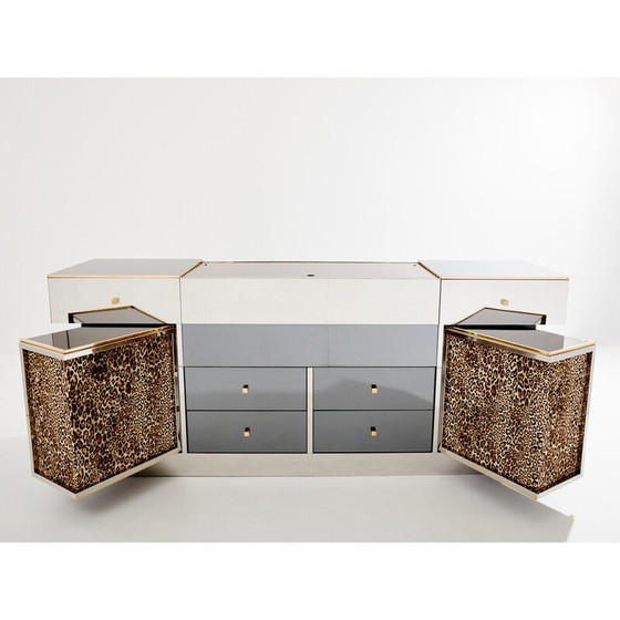 Image 1 of Vintage Anrichte aus verchromtem Messing von Pigneres 1969