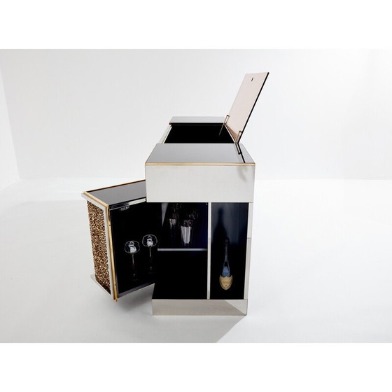 Image 1 of Vintage Anrichte aus verchromtem Messing von Pigneres 1969