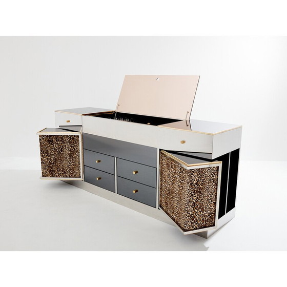 Image 1 of Vintage Anrichte aus verchromtem Messing von Pigneres 1969