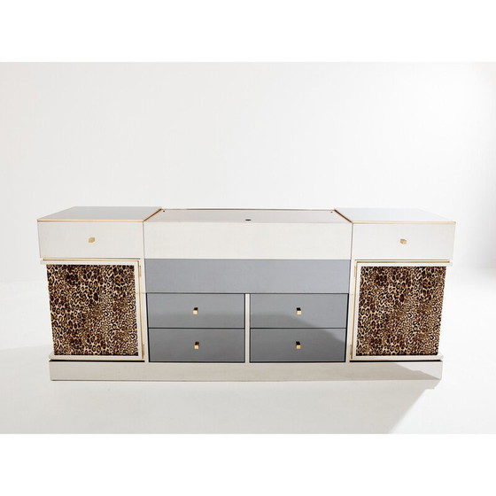 Image 1 of Vintage Anrichte aus verchromtem Messing von Pigneres 1969