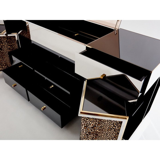 Image 1 of Vintage Anrichte aus verchromtem Messing von Pigneres 1969