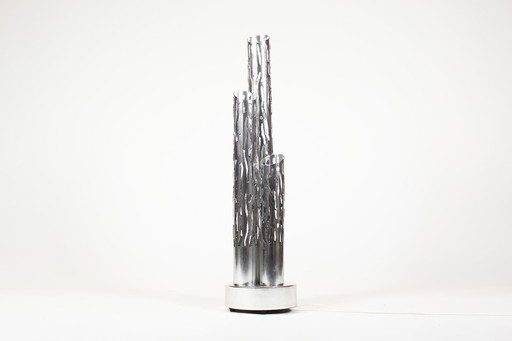 1X Einzigartige Vintage Torch Cut Brutalist Tischlampe