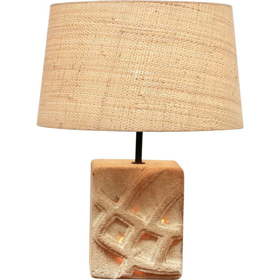 Image 1 of Vintage-Lampe mit plastischem Dekor von Albert Tormos, Frankreich 1970