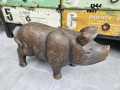 Massivholz Schwein