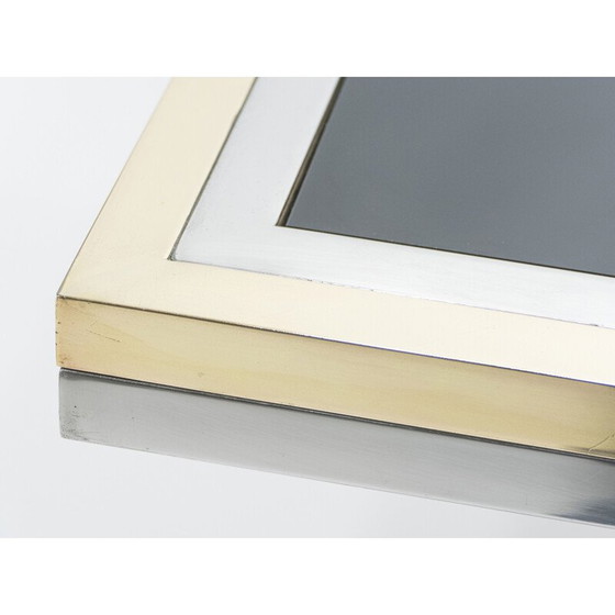Image 1 of Vintage-Tisch aus Chrom, Messing und schwarzem Glas von Romeo Rega für Metalarte, 1970