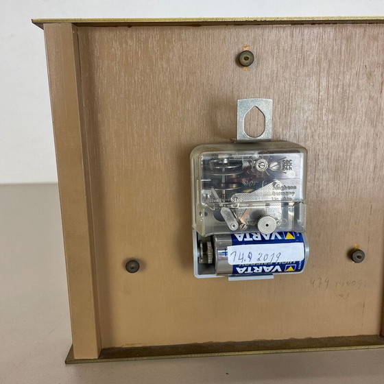 Image 1 of Vintage Tischuhr aus Holz und Messing für Zentra, Deutschland 1970er Jahre