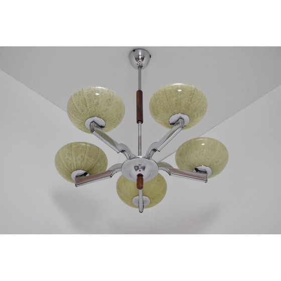 Image 1 of Vintage-Kronleuchter aus Chromglas, Tschechoslowakei 1960