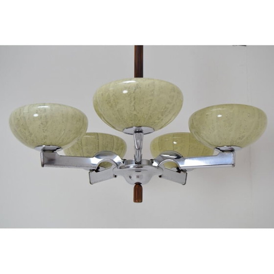 Image 1 of Vintage-Kronleuchter aus Chromglas, Tschechoslowakei 1960